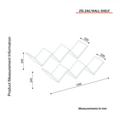 Zidna polica Zig Zag