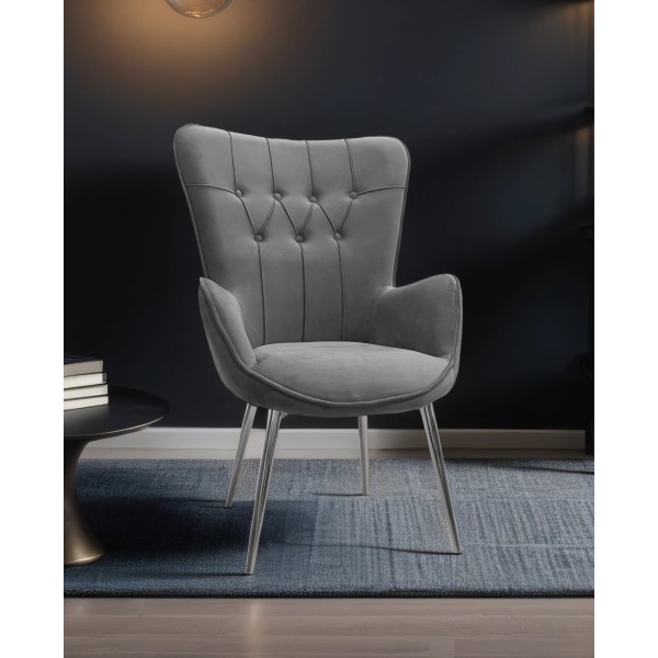 Fotelja Begonia siva