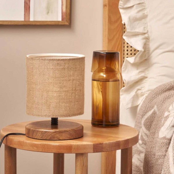 Stolna lampa Glint platnena kratka